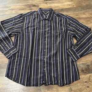 Tommy Bahama 100% silk long sleeve button down shirt size XL